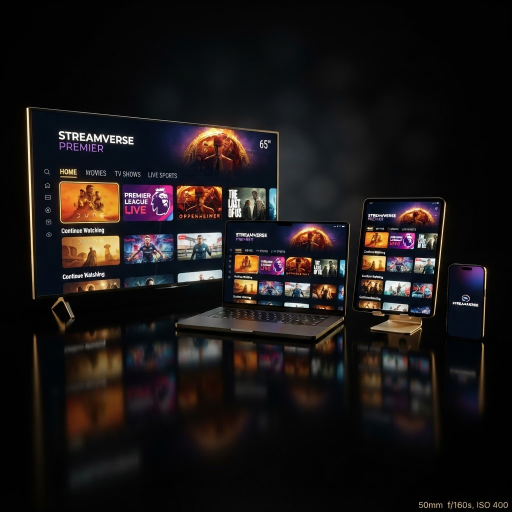 STRONG 8K playing in sync across TV, laptop, tablet and phone